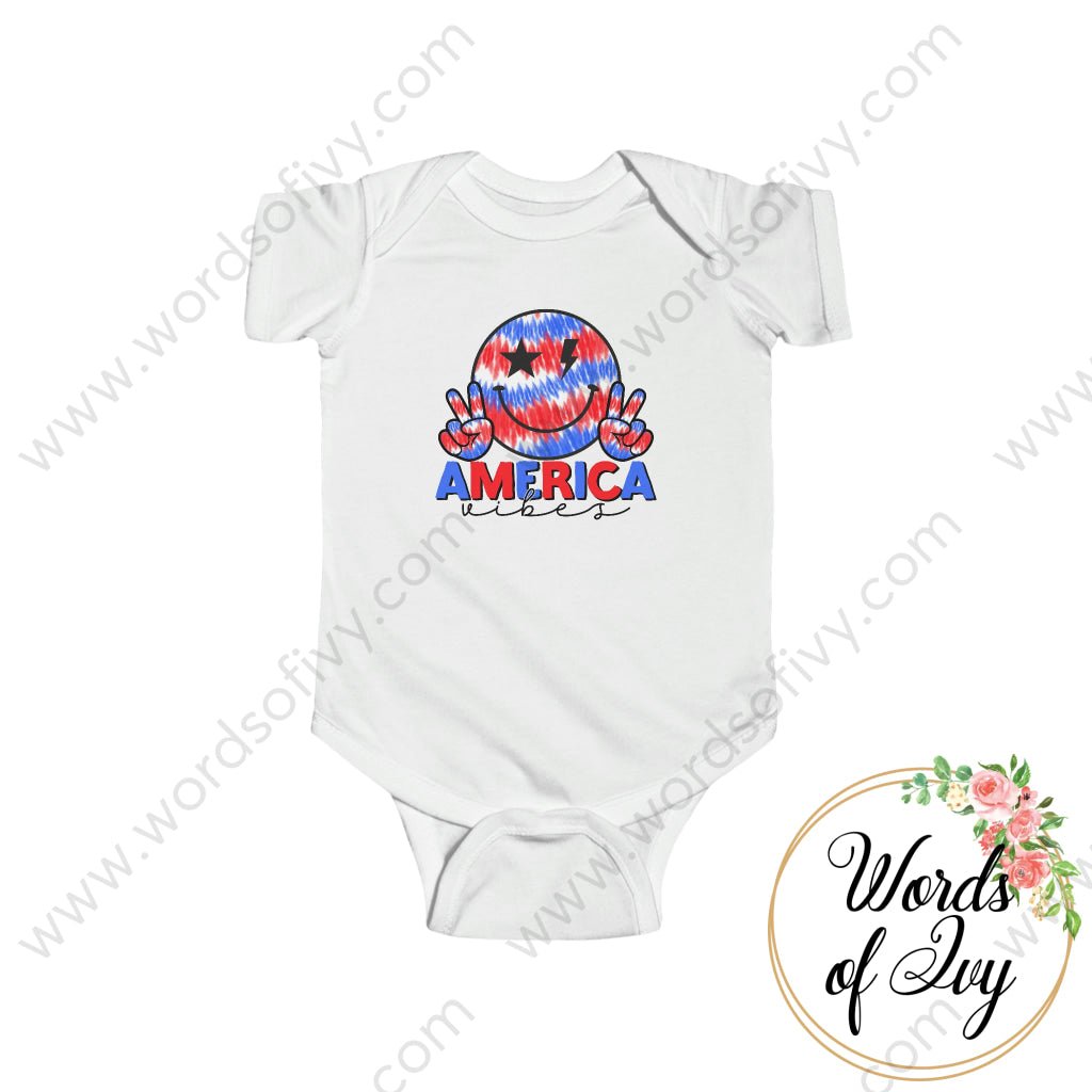 Baby Tee - America Vibes 220306001 White / Nb (0-3M) Kids Clothes
