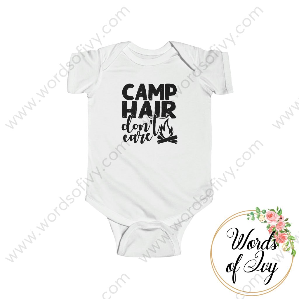 Baby Tee - Camp Hair Dont Care 220130001 White / Nb (0-3M) Kids Clothes