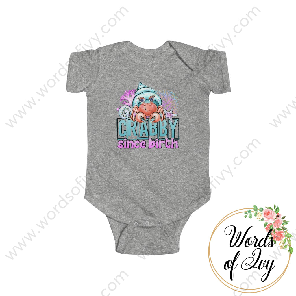 Baby Tee - Crabby Since Birth 220519002 Heather / Nb (0-3M) Kids Clothes