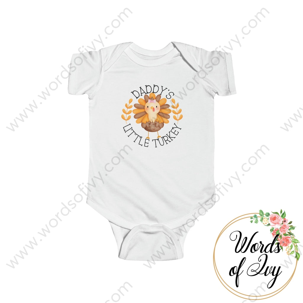 Baby Tee - Daddys Little Turkey Girl 230703076 White / Nb (0-3M) Kids Clothes