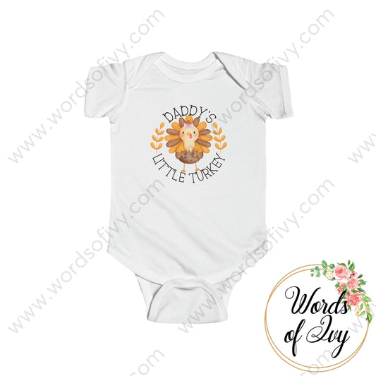 Baby Tee - Daddys Little Turkey Girl 230703076 White / Nb (0-3M) Kids Clothes