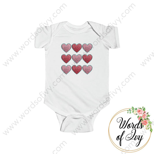 Baby Tee - Faux Sequin Hearts 240105004 White / Nb (0-3M) Kids Clothes