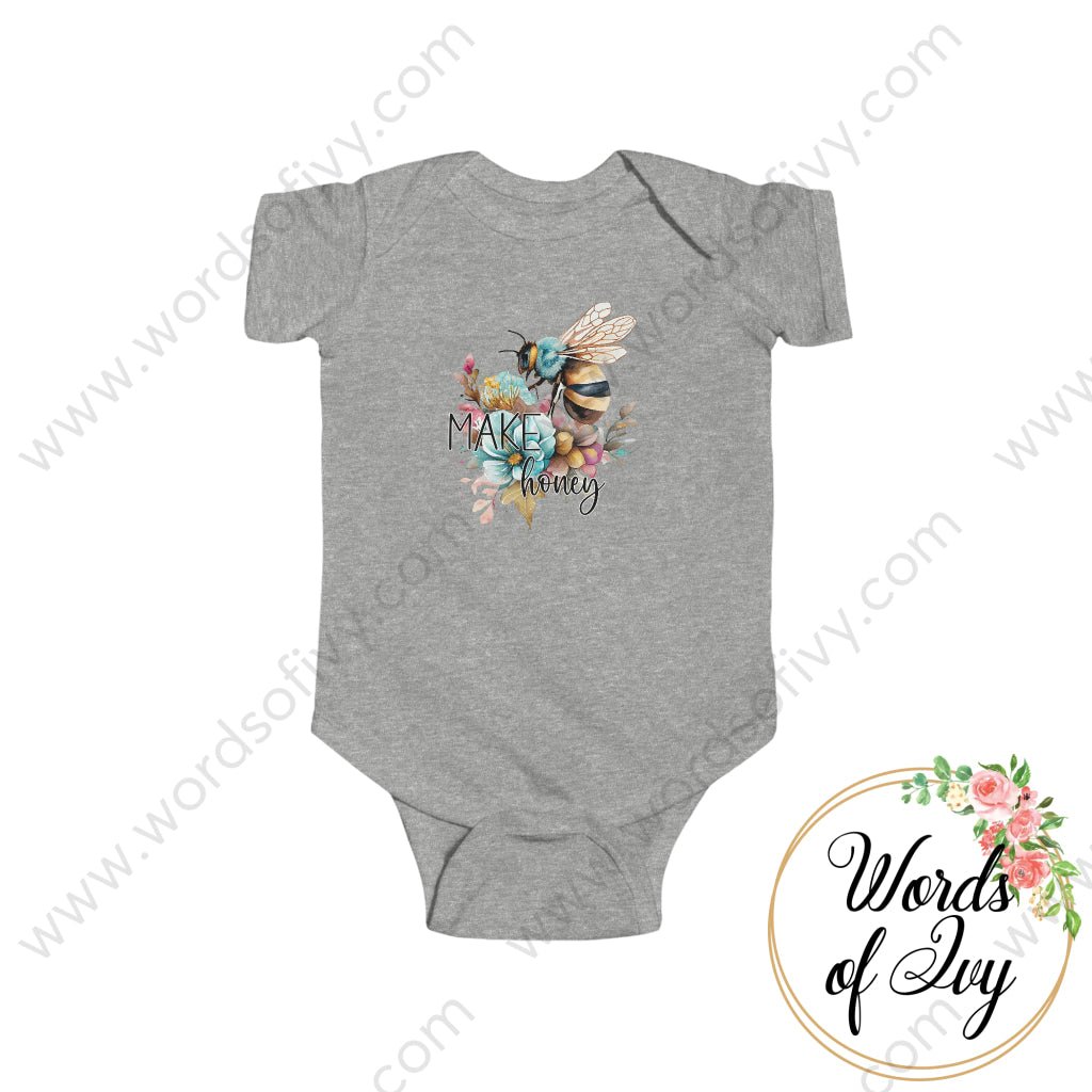 Baby Tee - Floral Bee Make Honey 230420002 Heather / Nb (0-3M) Kids Clothes