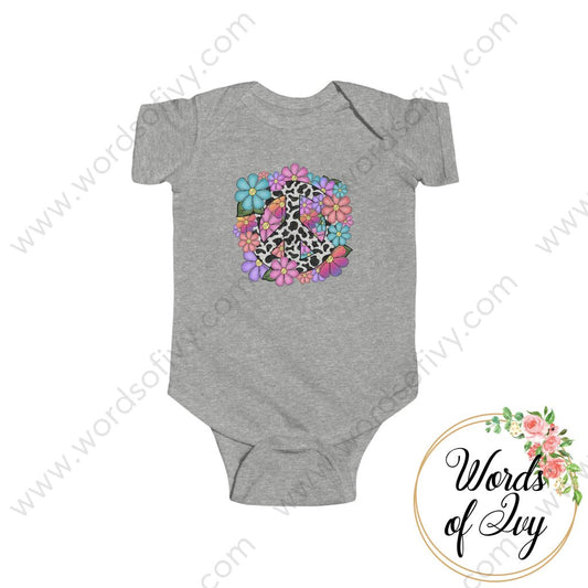 Baby Tee - Floral Peace Sign 230809005 Heather / 6M Kids Clothes