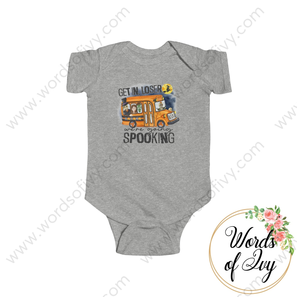 Baby Tee - Get In Loser Were Going Spooking 220913006 Heather / Nb (0-3M) Kids Clothes
