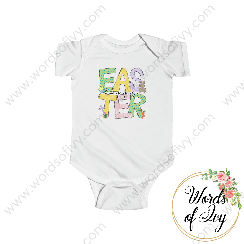 Baby Tee - Happy Easter 220305012 White / Nb (0-3M) Kids Clothes
