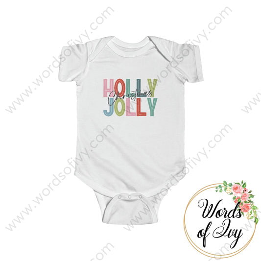 Baby Tee - Holly Jolly Christmas 221025001 White / Nb (0-3M) Kids Clothes