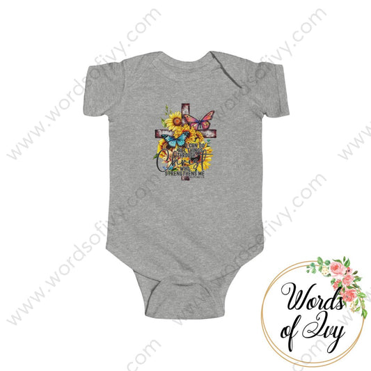 Baby Tee - I Can Do All Things Through Christ Who Strengthens Me 230416010 Heather / Nb (0-3M) Kids