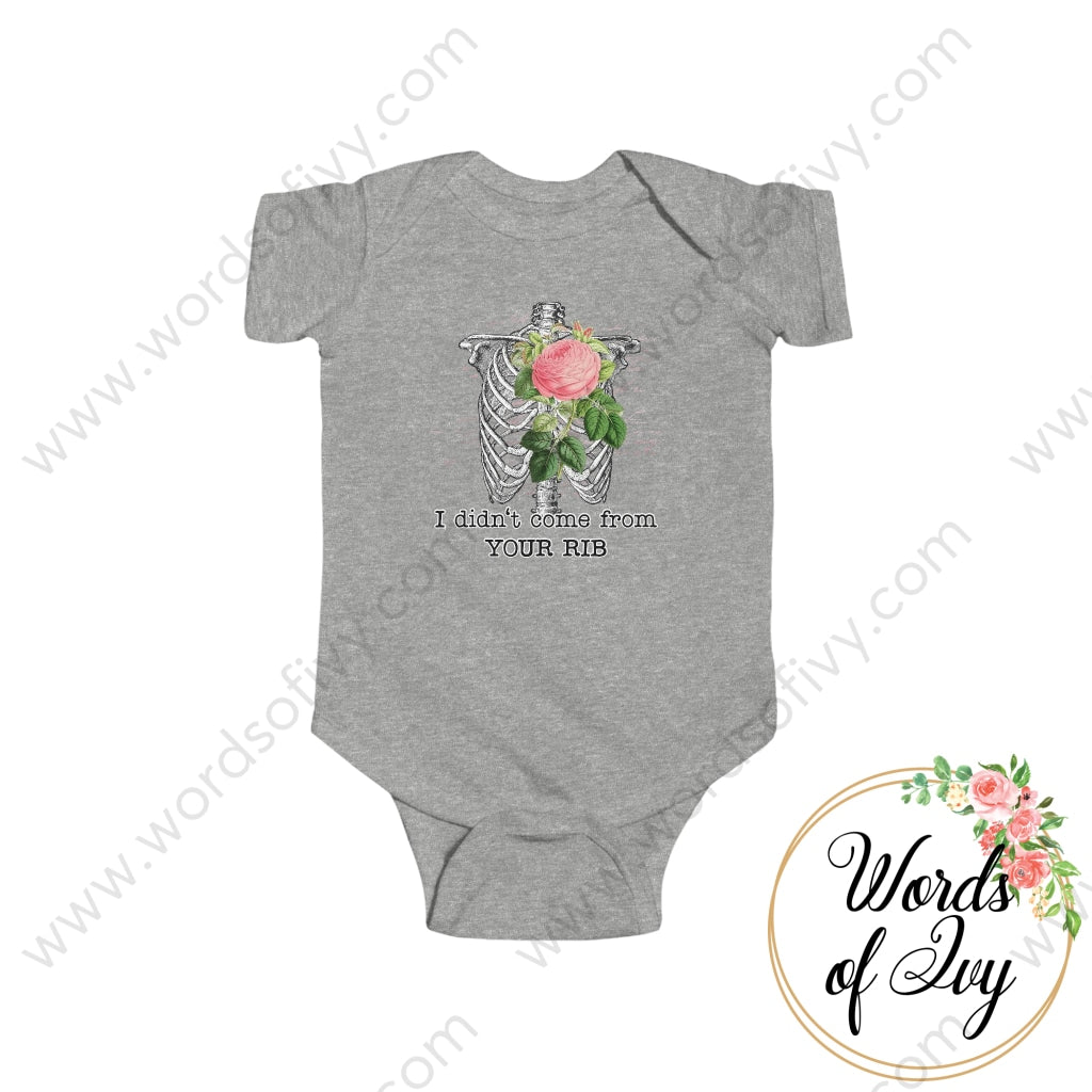 Baby Tee - I Did Not Come From Your Rib 211026004 Heather / Nb (0-3M) Kids Clothes