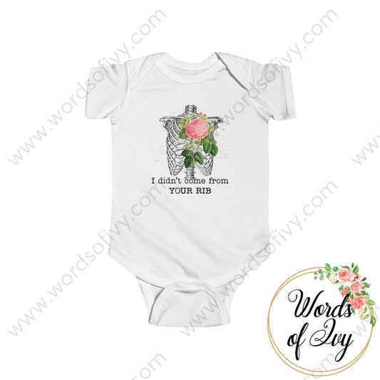 Baby Tee - I Did Not Come From Your Rib 211026004 White / Nb (0-3M) Kids Clothes