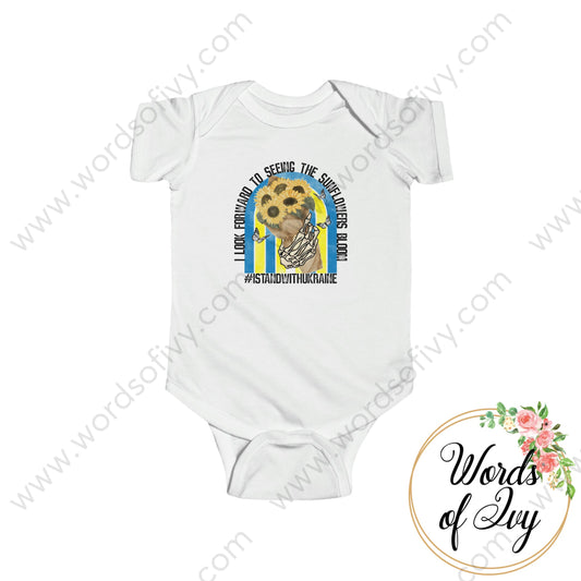 Baby Tee - I Look Forward To Seeing The Sunflowers Bloom Ukraine 220305016 White / Nb (0-3M) Kids