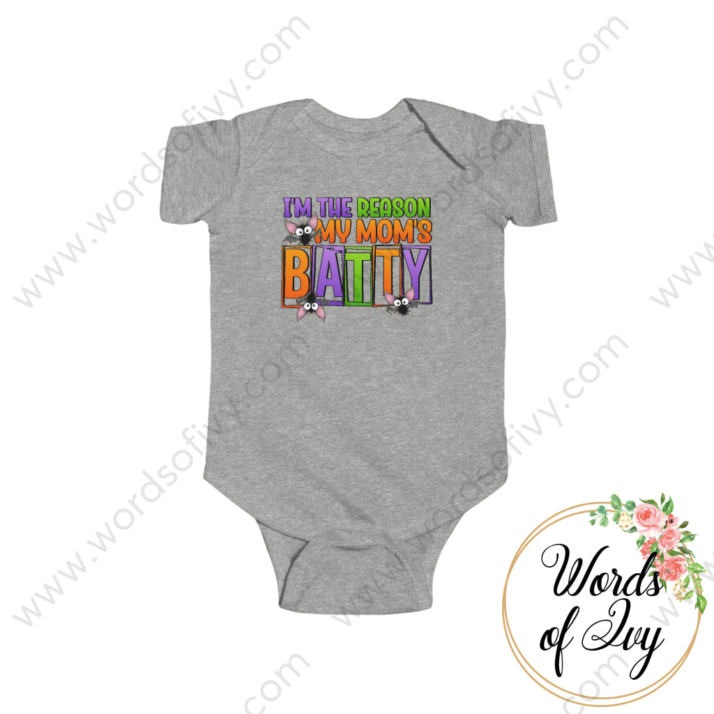 Baby Tee - I’m The Reason Mommy Is Batty 220821017 Heather / Nb (0-3M) Kids Clothes