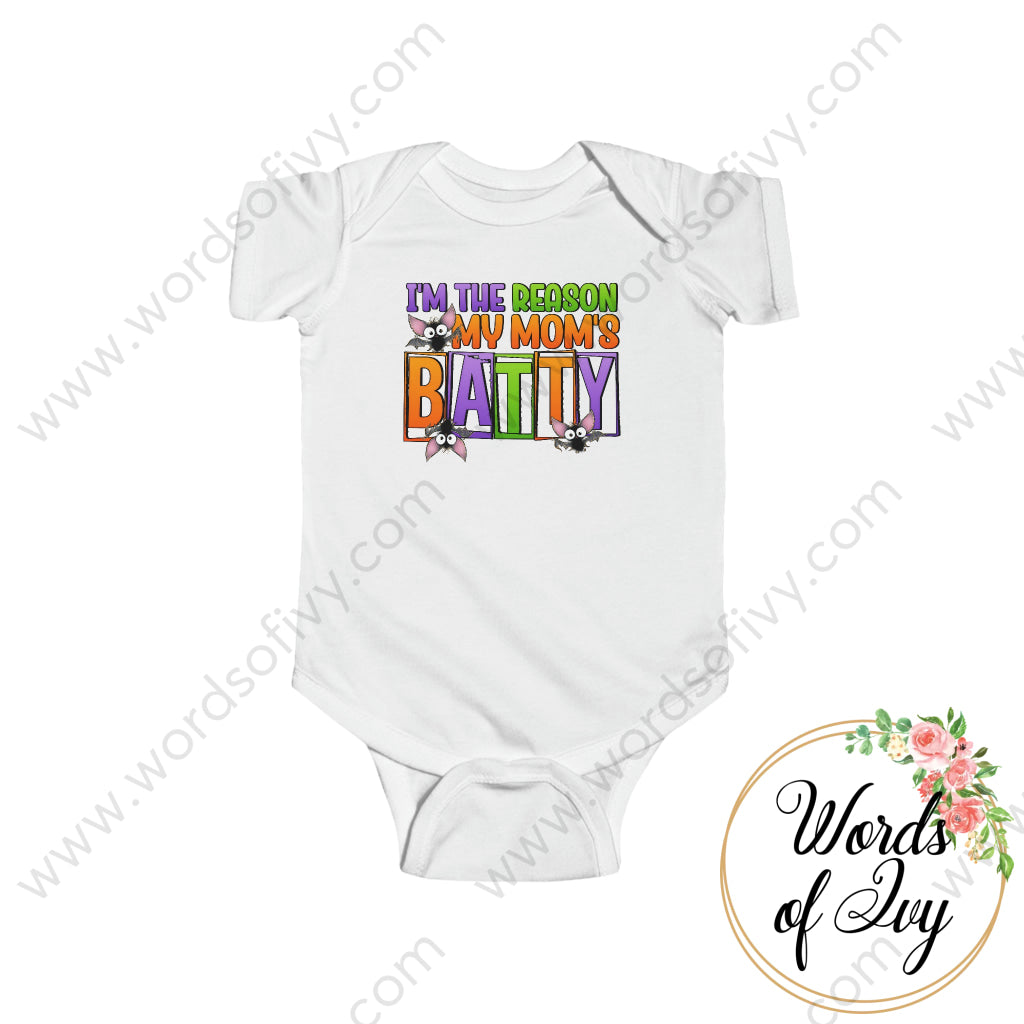 Baby Tee - I’m The Reason Mommy Is Batty 220821017 White / Nb (0-3M) Kids Clothes