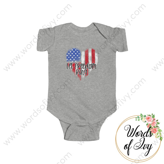 Baby Tee - Let Freedom Ring 221020005 Heather / Nb (0-3M) Kids Clothes