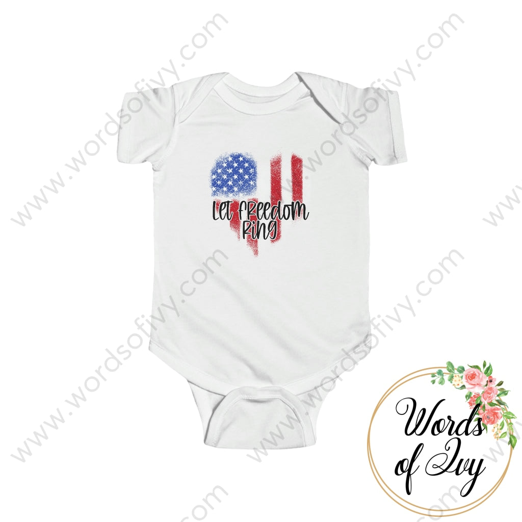 Baby Tee - Let Freedom Ring 221020005 White / Nb (0-3M) Kids Clothes