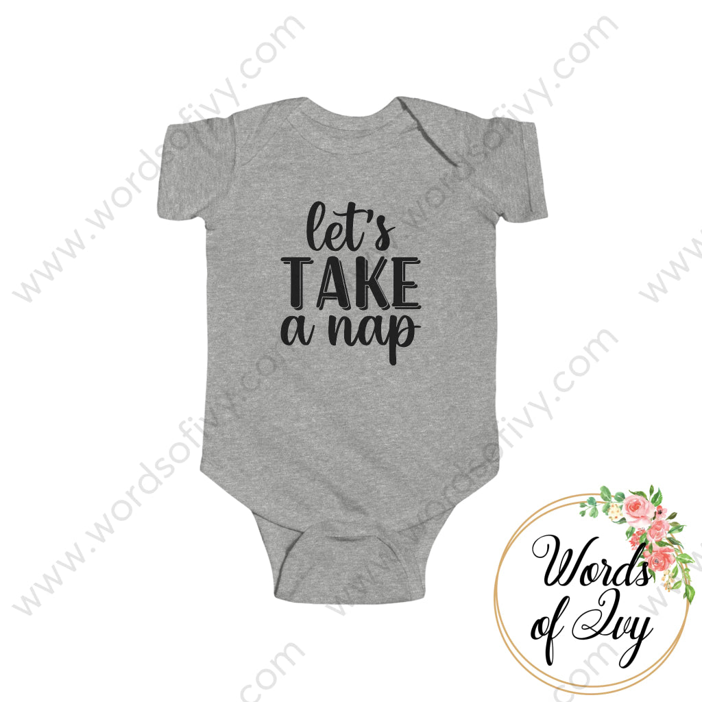 Baby Tee - Let’s Take A Nap Heather / Nb (0 - 3M) Kids Clothes