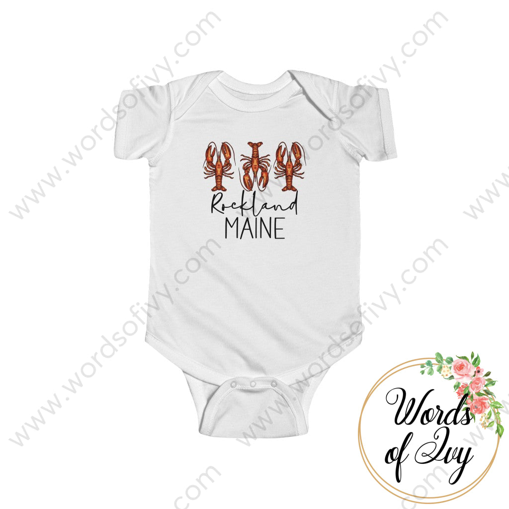 Baby Tee - Lobster Rockland Maine 220809002 White / Nb (0-3M) Kids Clothes