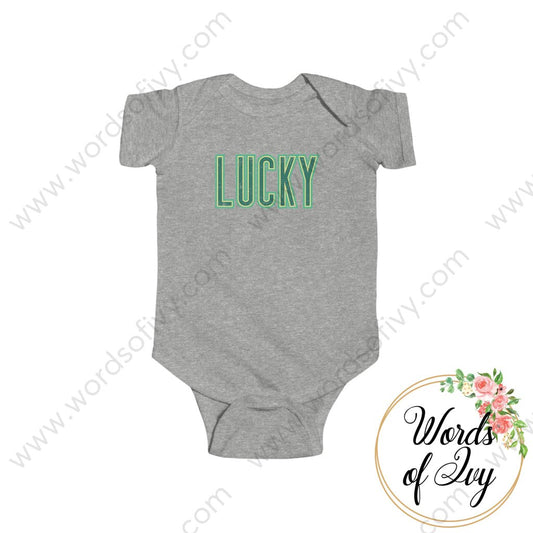 Baby Tee - Lucky 220110005 Heather / Nb (0-3M) Kids Clothes