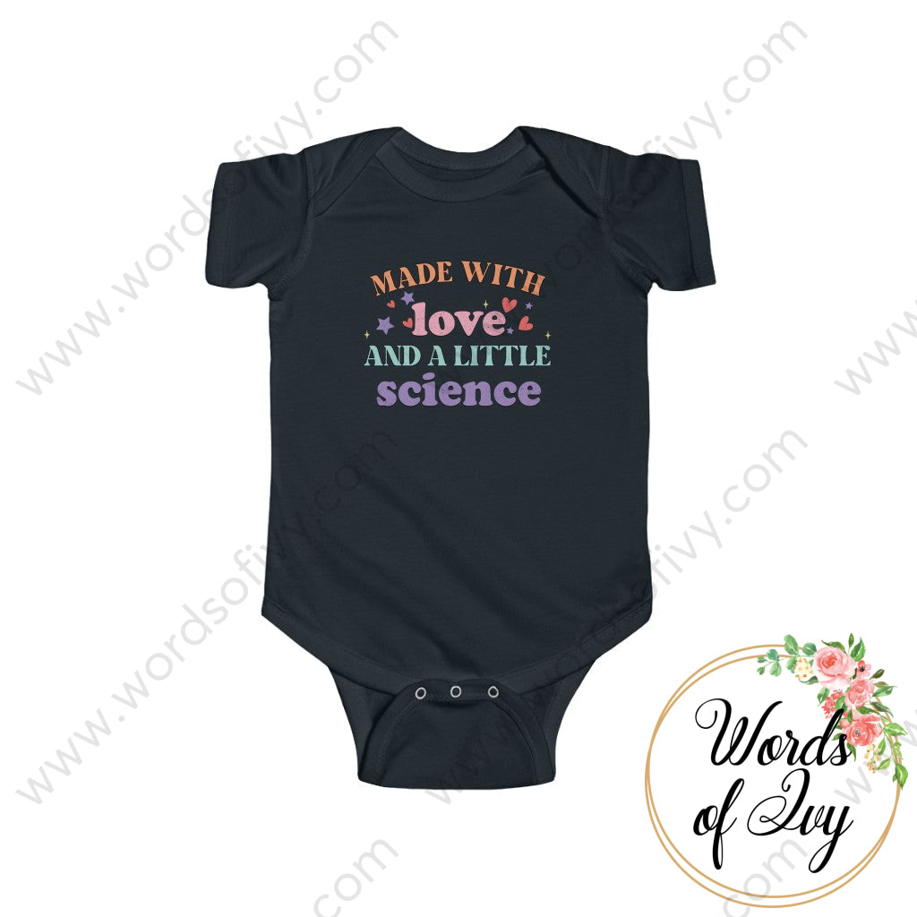 Baby Tee - Made With Love And A Little Science 220712012 Black / 12M Kids Clothes
