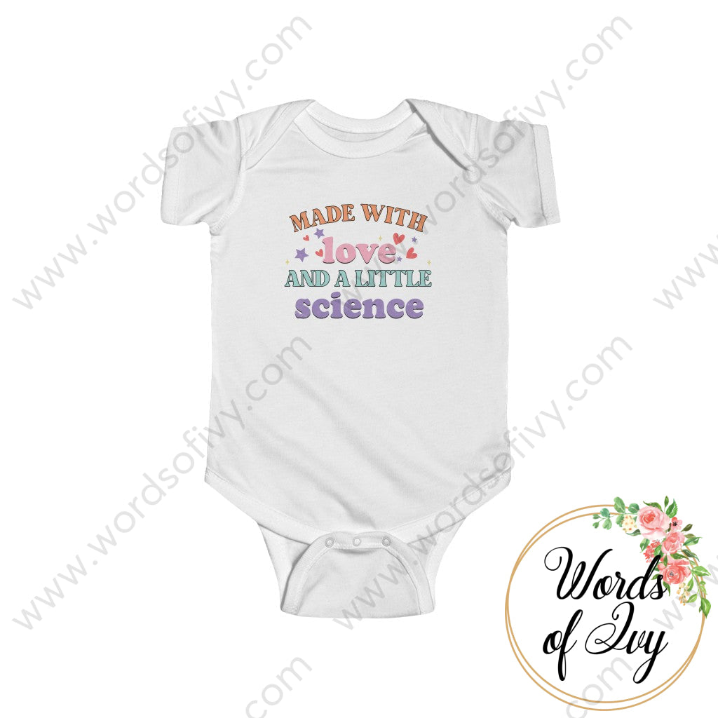 Baby Tee - Made With Love And A Little Science 220712012 White / Nb (0-3M) Kids Clothes