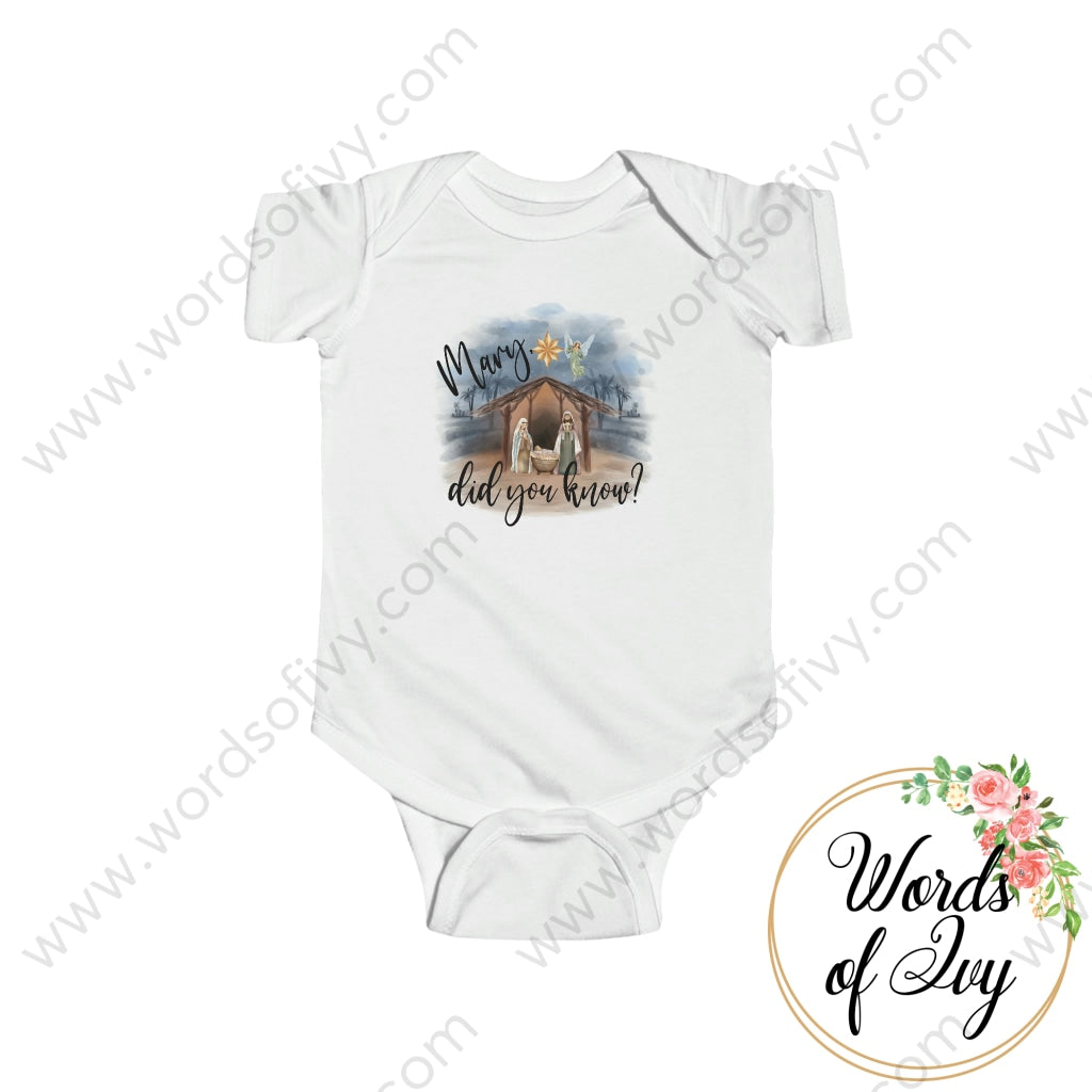 Baby Tee - Mary Did You Know 211203001 White / Nb (0-3M) Kids Clothes