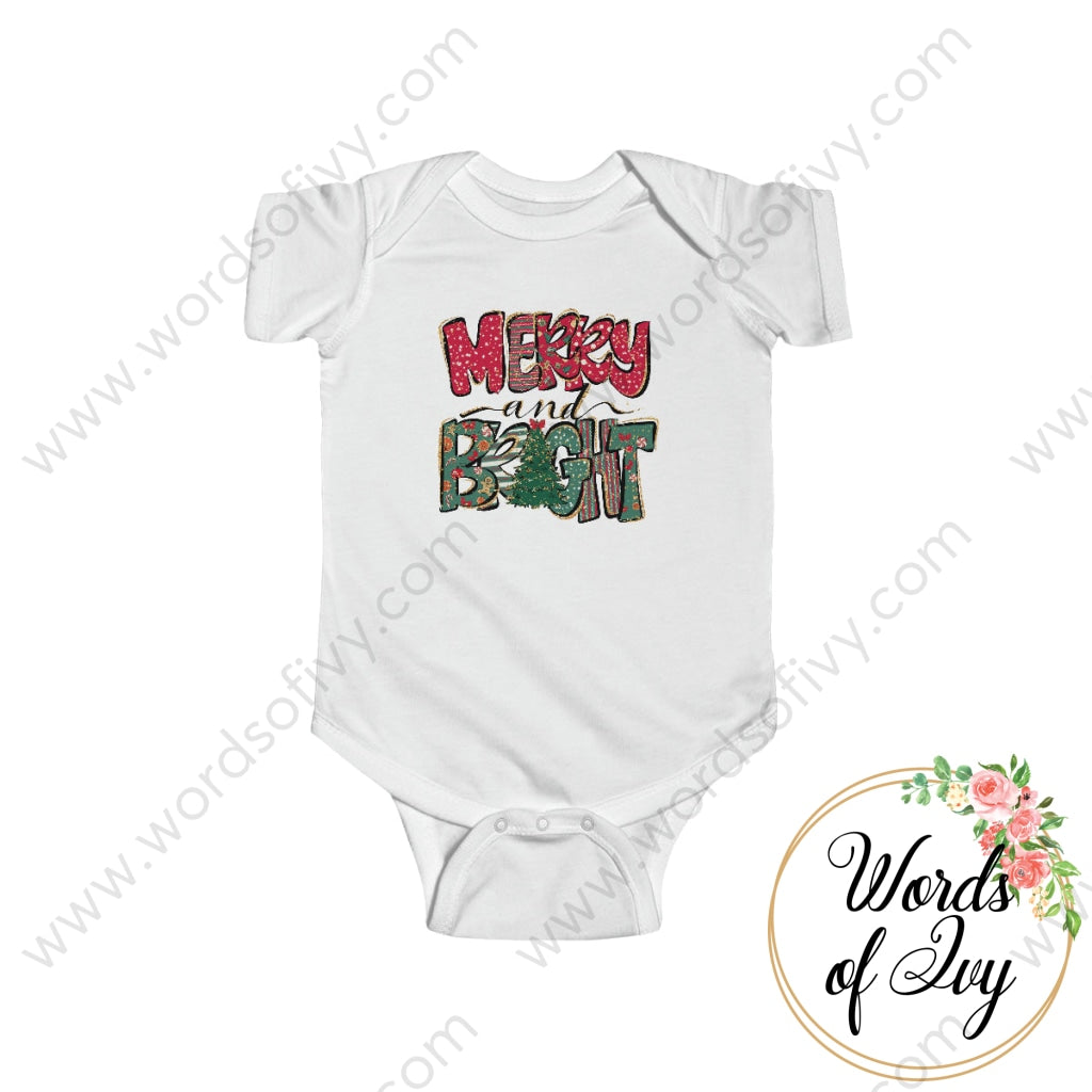 Baby Tee - Merry & Bright 221202024 White / Nb (0-3M) Kids Clothes