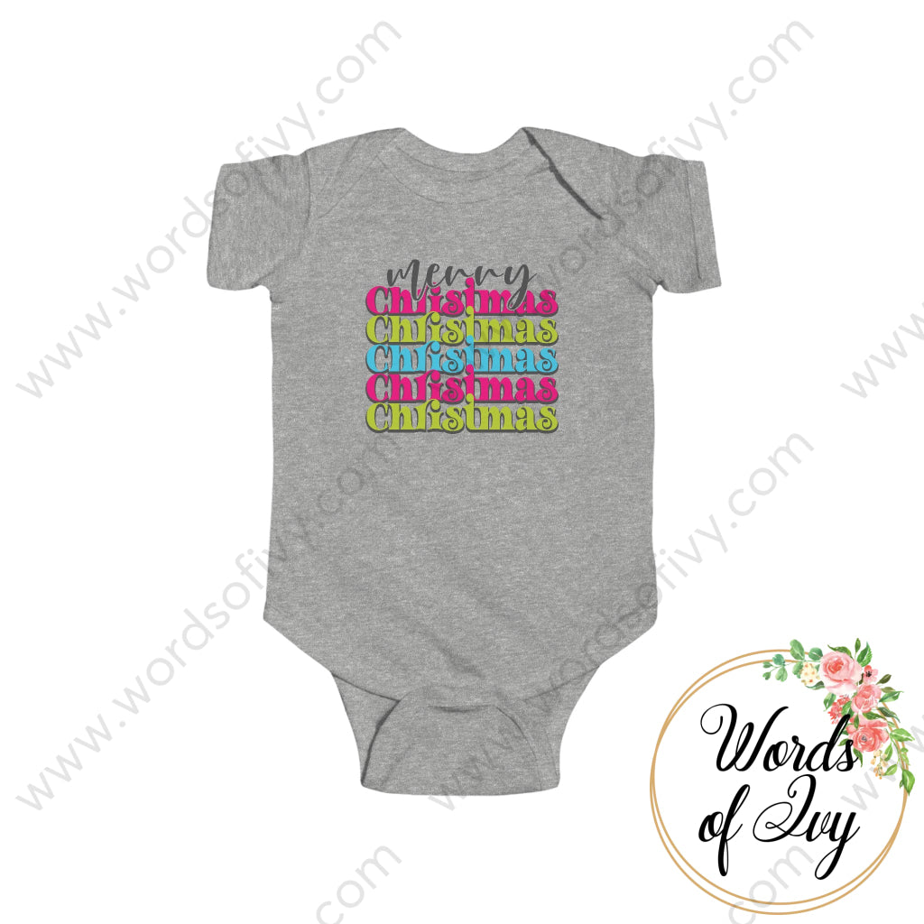 Baby Tee - Merry Christmas 221123119 Heather / Nb (0-3M) Kids Clothes