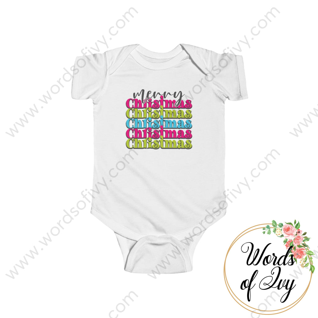 Baby Tee - Merry Christmas 221123119 White / Nb (0-3M) Kids Clothes