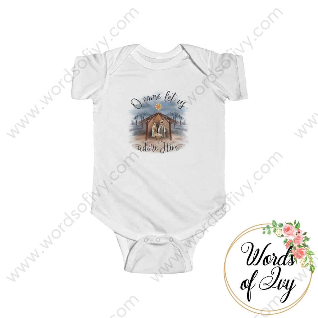 Baby Tee - O Come Let Us Adore Him 221022004 White / Nb (0-3M) Kids Clothes