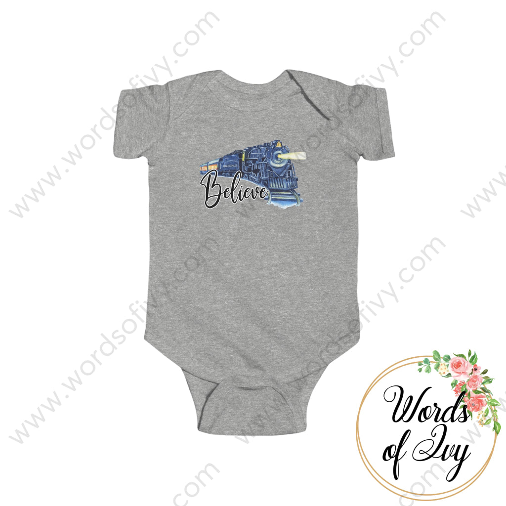 Baby Tee - Polar Express Believe 220926005 Heather / Nb (0-3M) Kids Clothes