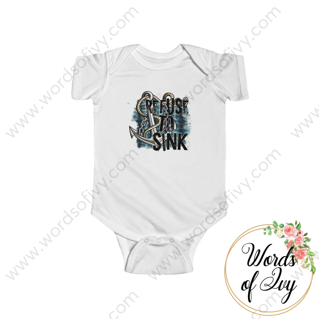Baby Tee - Refuse To Sink 220415001 White / Nb (0-3M) Kids Clothes