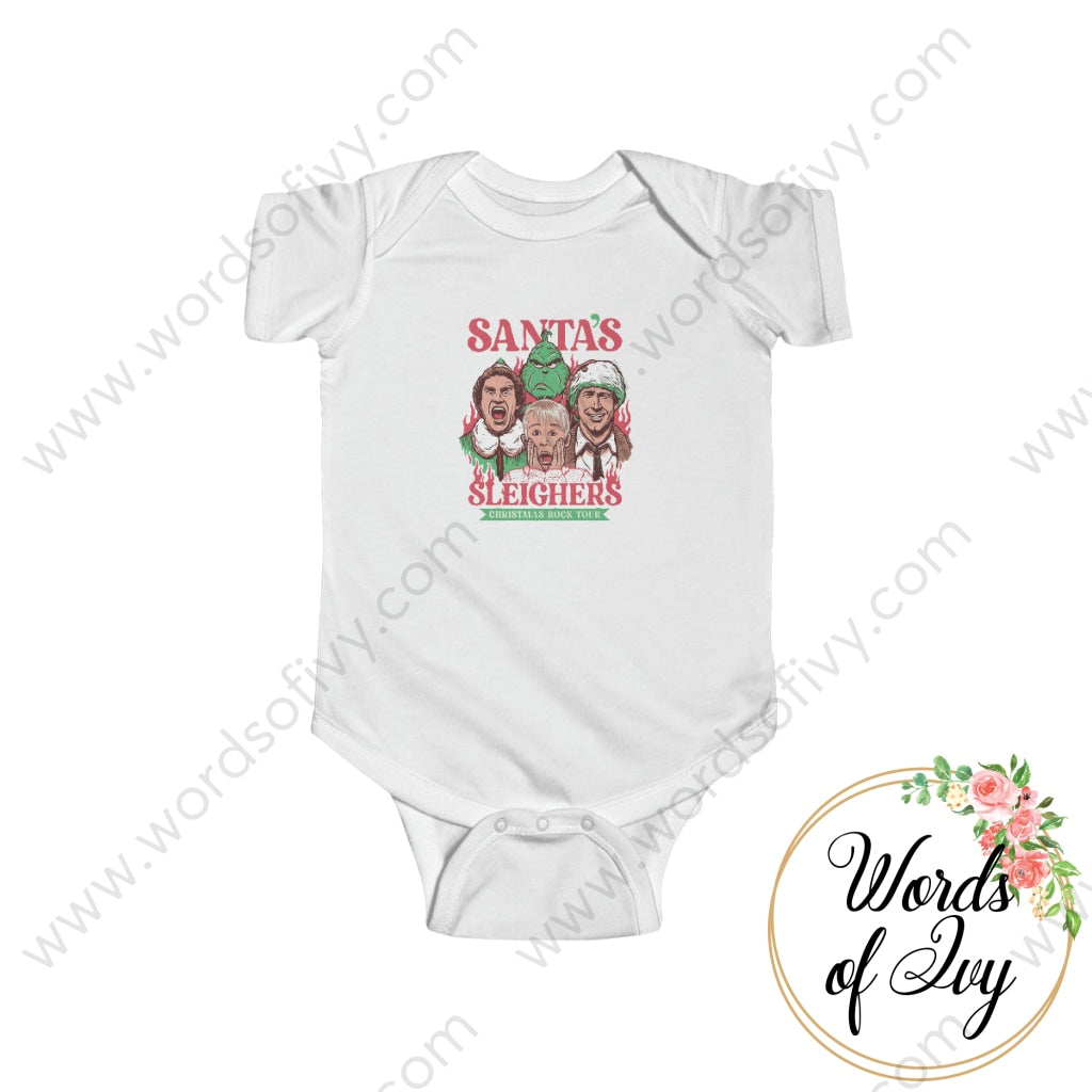 Baby Tee - Santas Sleighers 221108004 White / Nb (0-3M) Kids Clothes