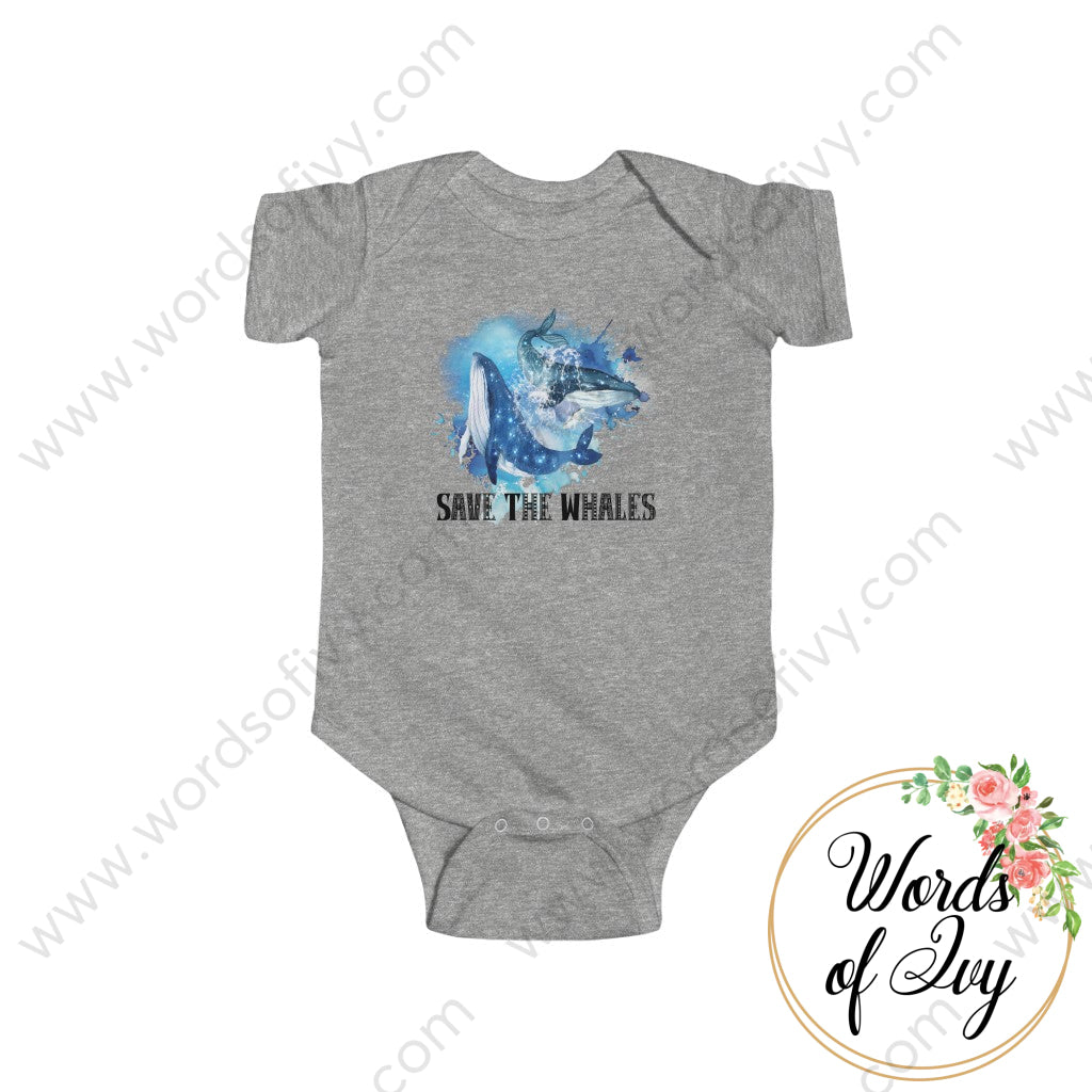 Baby Tee - Save The Whales 220417002 Heather / Nb (0-3M) Kids Clothes