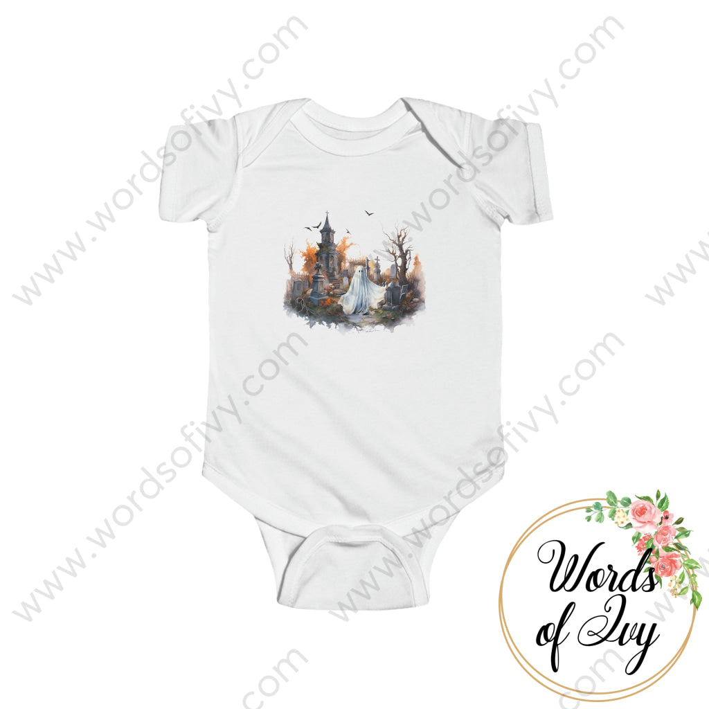 Baby Tee - Spooky Ghost 230823001 White / Nb (0-3M) Kids Clothes