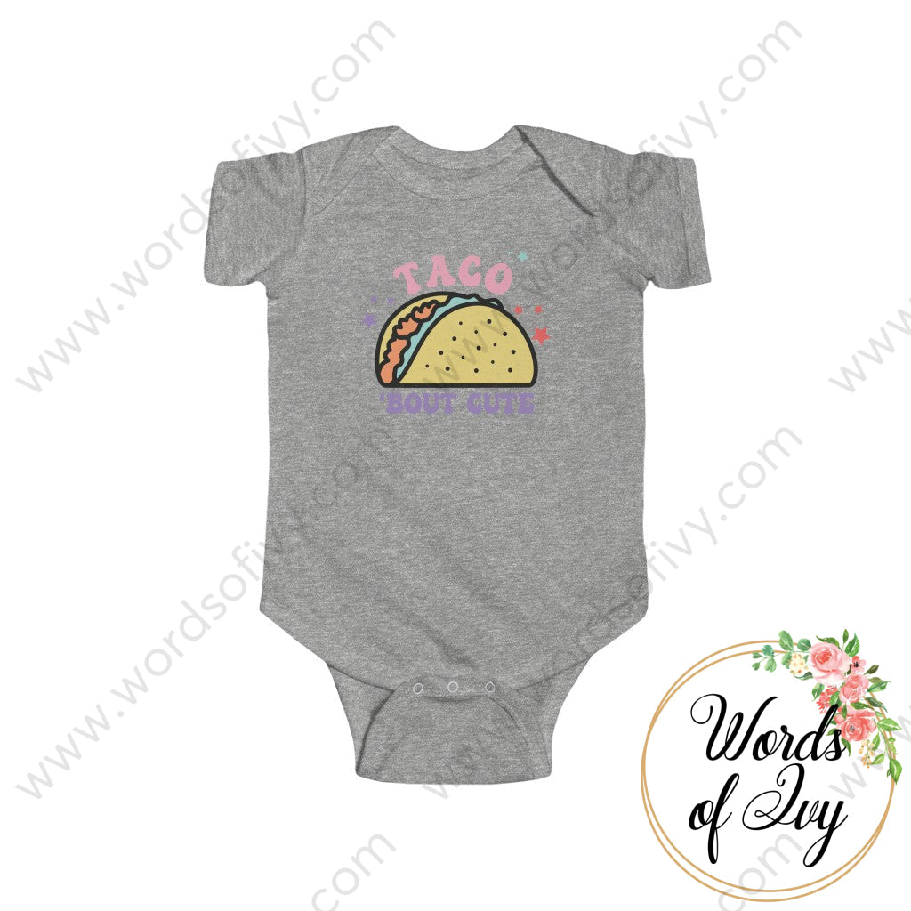 Baby Tee - Taco Bout Cute 220712009 Heather / Nb (0-3M) Kids Clothes