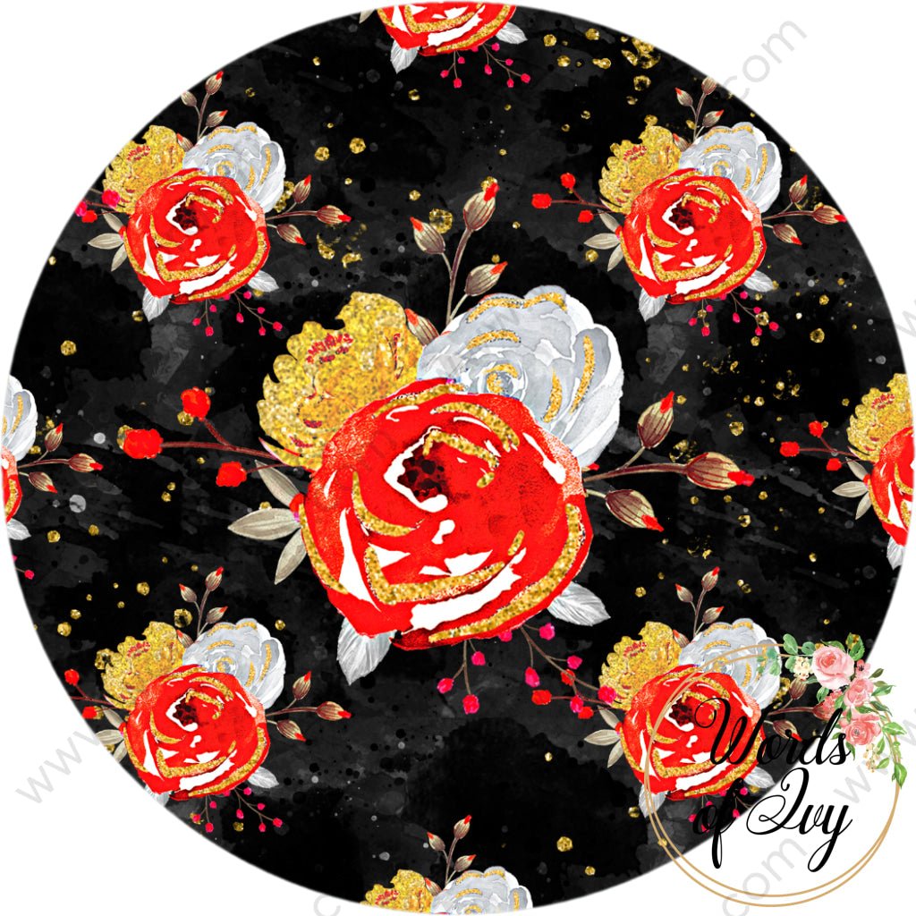 Car Coaster - Black Red Floral 220927003 | Nauti Life Tees