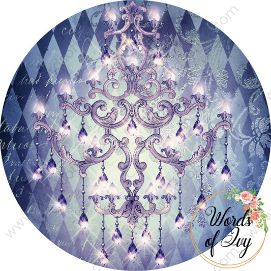 Car Coaster Digital Download - Blue Chandelier 220416-005