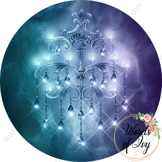 Car Coaster Digital Download - Blue Chandelier 220416-007