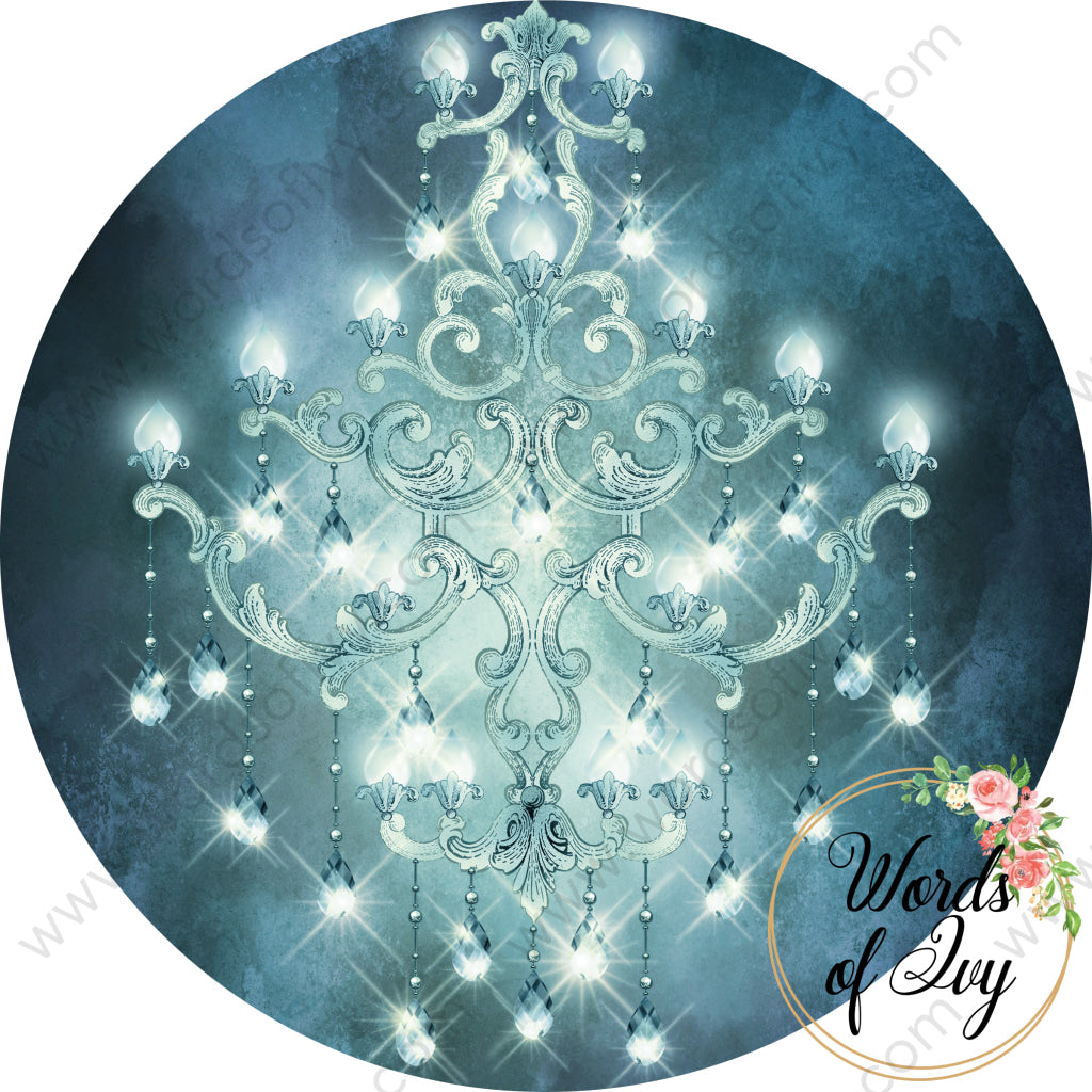 Car Coaster Digital Download - Blue Chandelier 220416-009