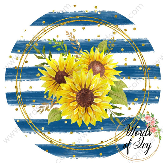 Car Coaster Digital Download - Blue Stripe Sunflower 210703 | Nauti Life Tees