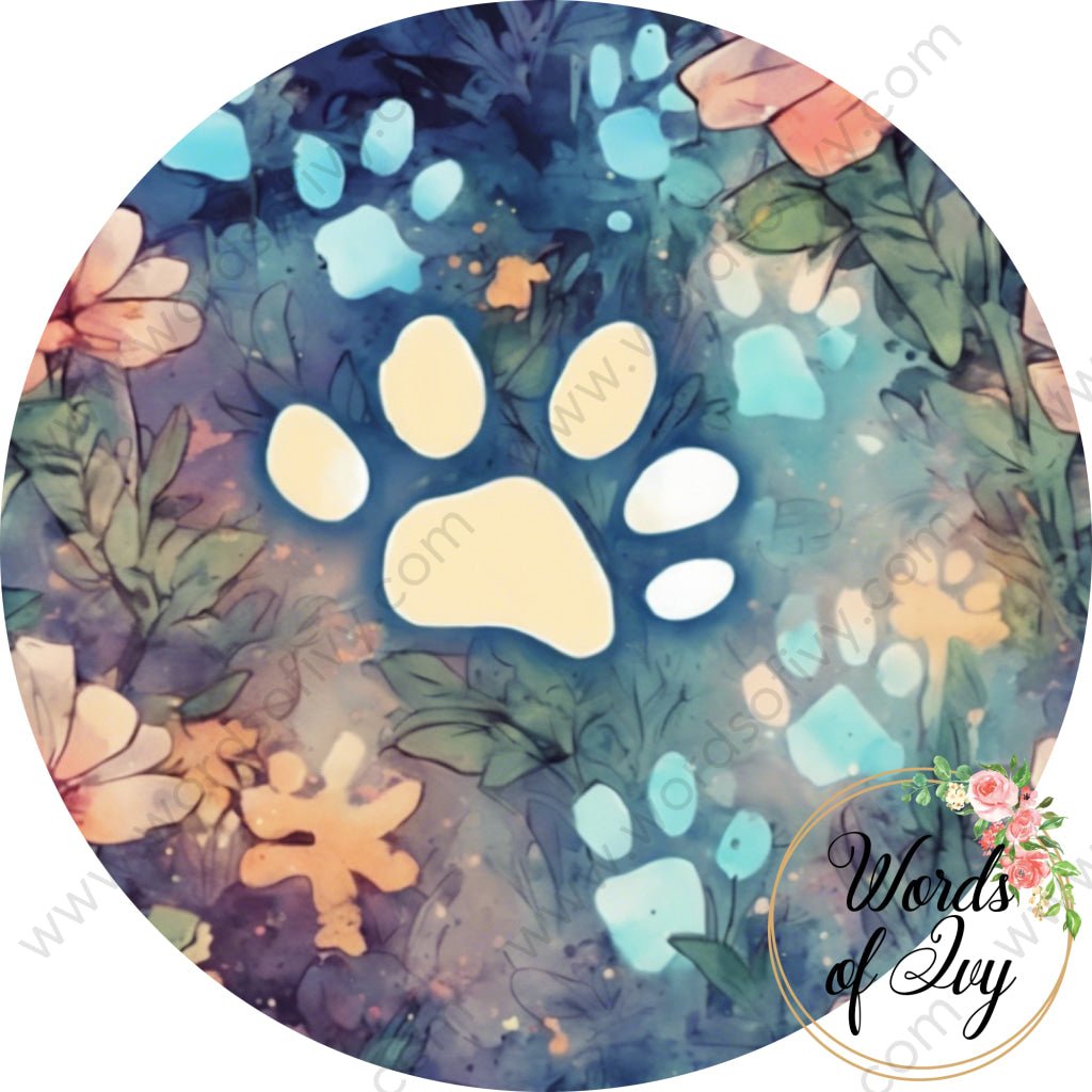 Car Coaster Digital Download - floral pawprint 240317-001 | Nauti Life Tees