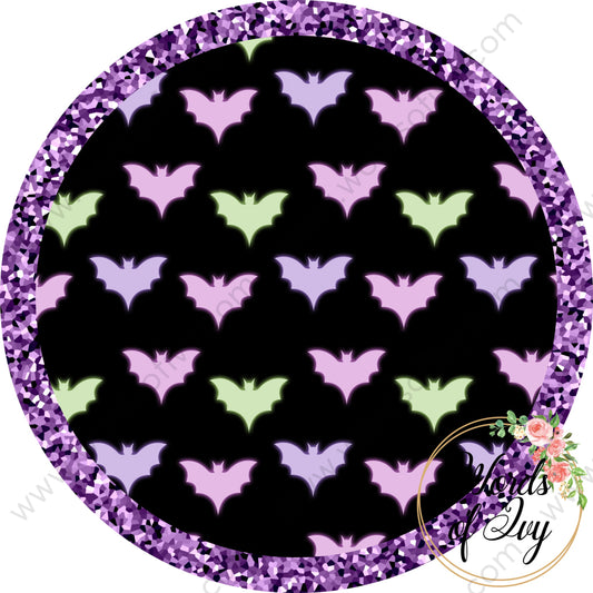 Car Coaster Digital Download - Halloween Bats Girly Purple 002 210625
