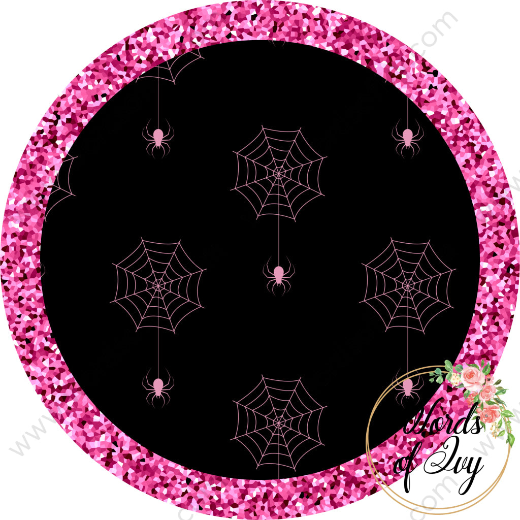 Car Coaster Digital Download - Halloween Pink Spider Web 003 210625