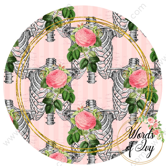 Car Coaster Digital Download - Pink Floral Skull 210904-005