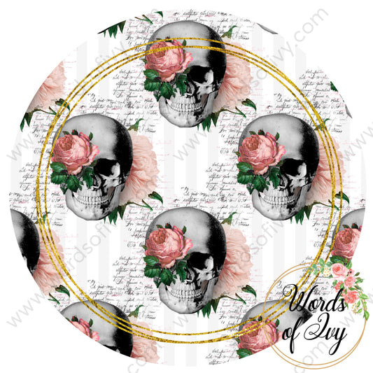 Car Coaster Digital Download - Pink Floral Skull 210904-008