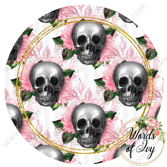 Car Coaster Digital Download - Pink Floral Skull 210904-010 | Nauti Life Tees