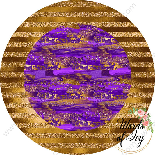 Car Coaster Digital Download - Royal Purple And Gold 210829-015