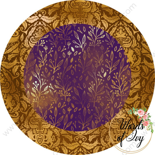 Car Coaster Digital Download - Royal Purple And Gold 210829-026