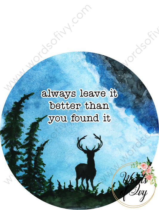 Car Coaster Digital Download - Woodland Deer Always Leave It Better Than You Found 210913-002