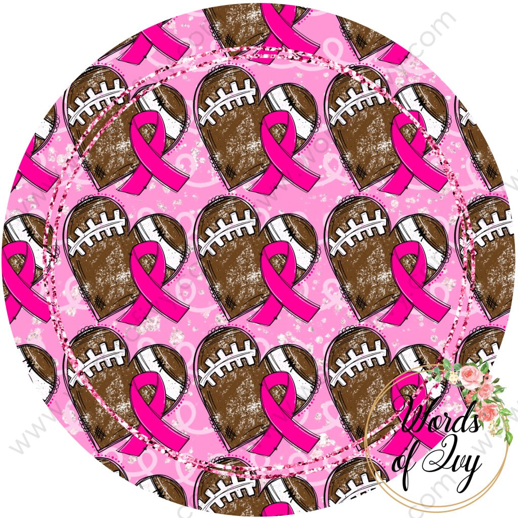 Car Coaster - Pink Ribbon Football 221009012 | Nauti Life Tees